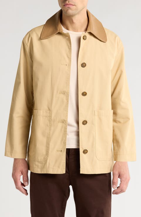 Faux Leather Collar Barn Jacket