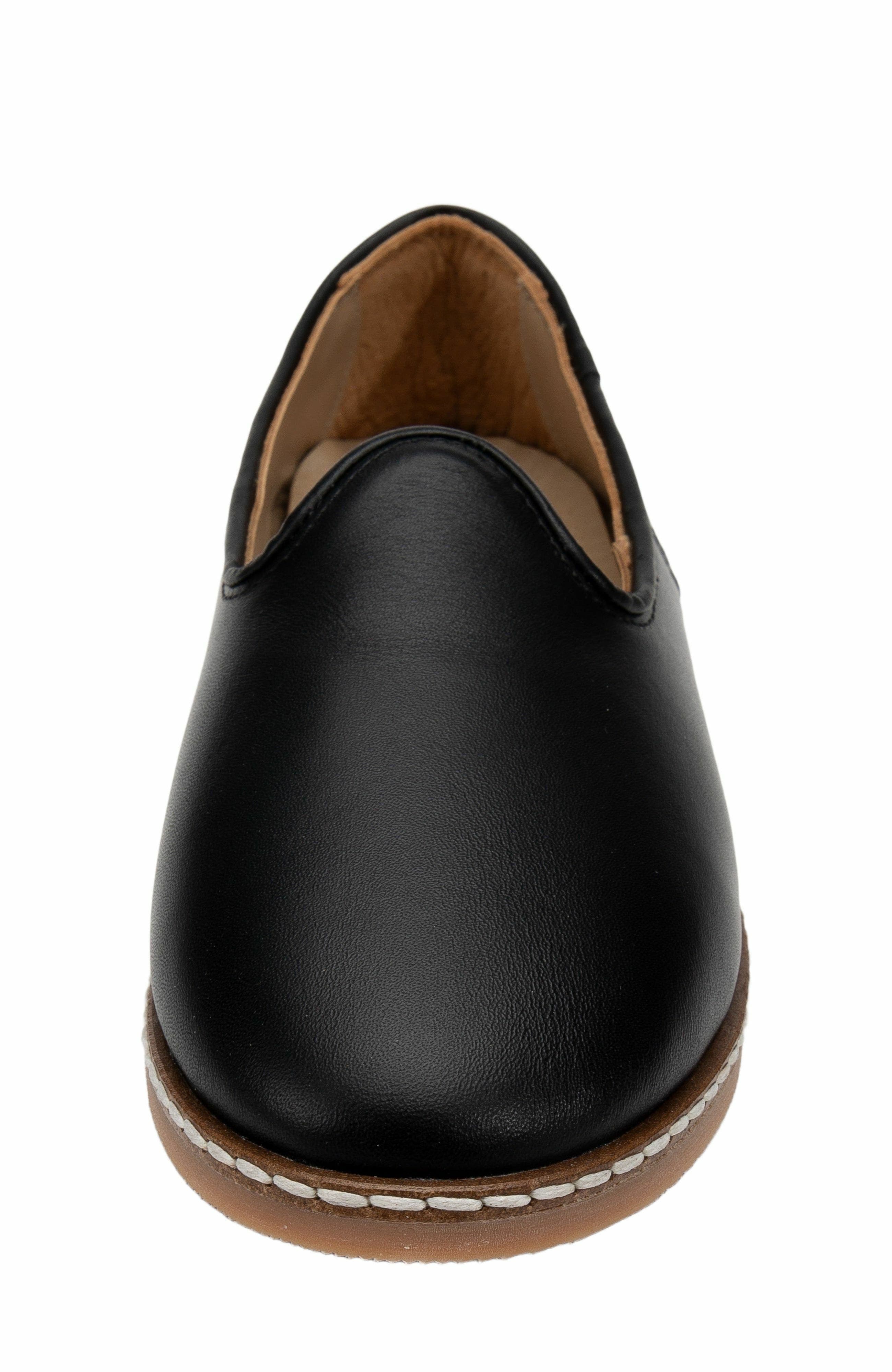 Forever 
Always Shoes Dalya Leather Slip On Flats, Alternate, color, Black Leather