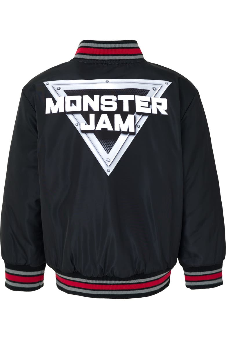 Fleece Quarter-Zip Hoodie, Alternate, color, Black Grey Red
