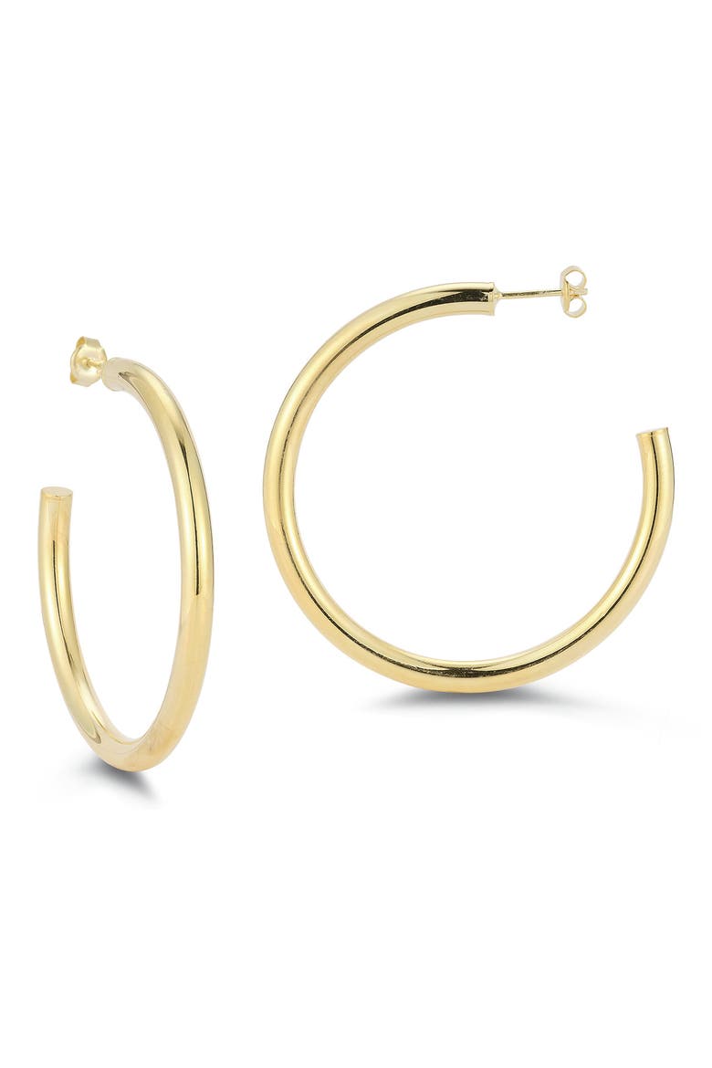 4mm Hoop Earrings, Main, color, GOLD