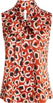 Tahari ASL Bow Neck Sleeveless Satin Top