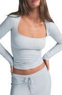 SKIMS Scoop Neck Cotton Blend Jersey T-Shirt