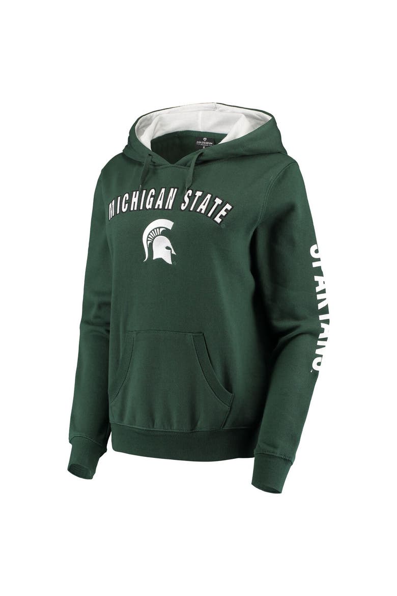 Women's Colosseum Green Michigan State Spartans Loud and Proud Pullover Hoodie, Alternate, color, Green