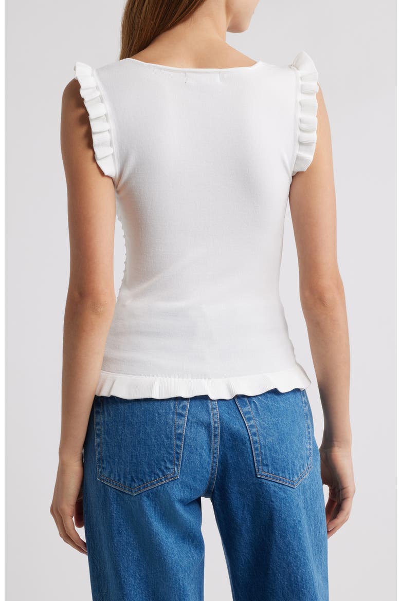 Wave Stitch Ruffle Accent Knit Top, Alternate, color, NEUTRAL