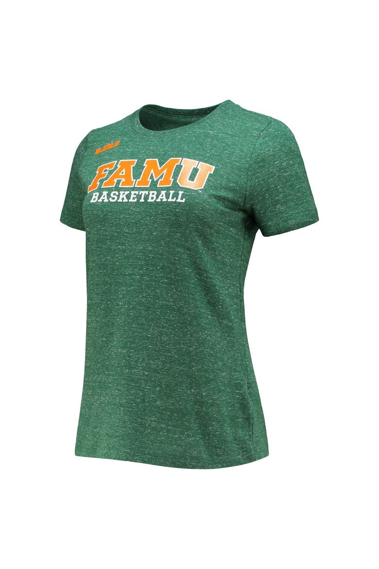 Women's Nike x LeBron James Heathered Green Florida A&M Rattlers Basketball Varsity T-Shirt, Alternate, color, Heather Green