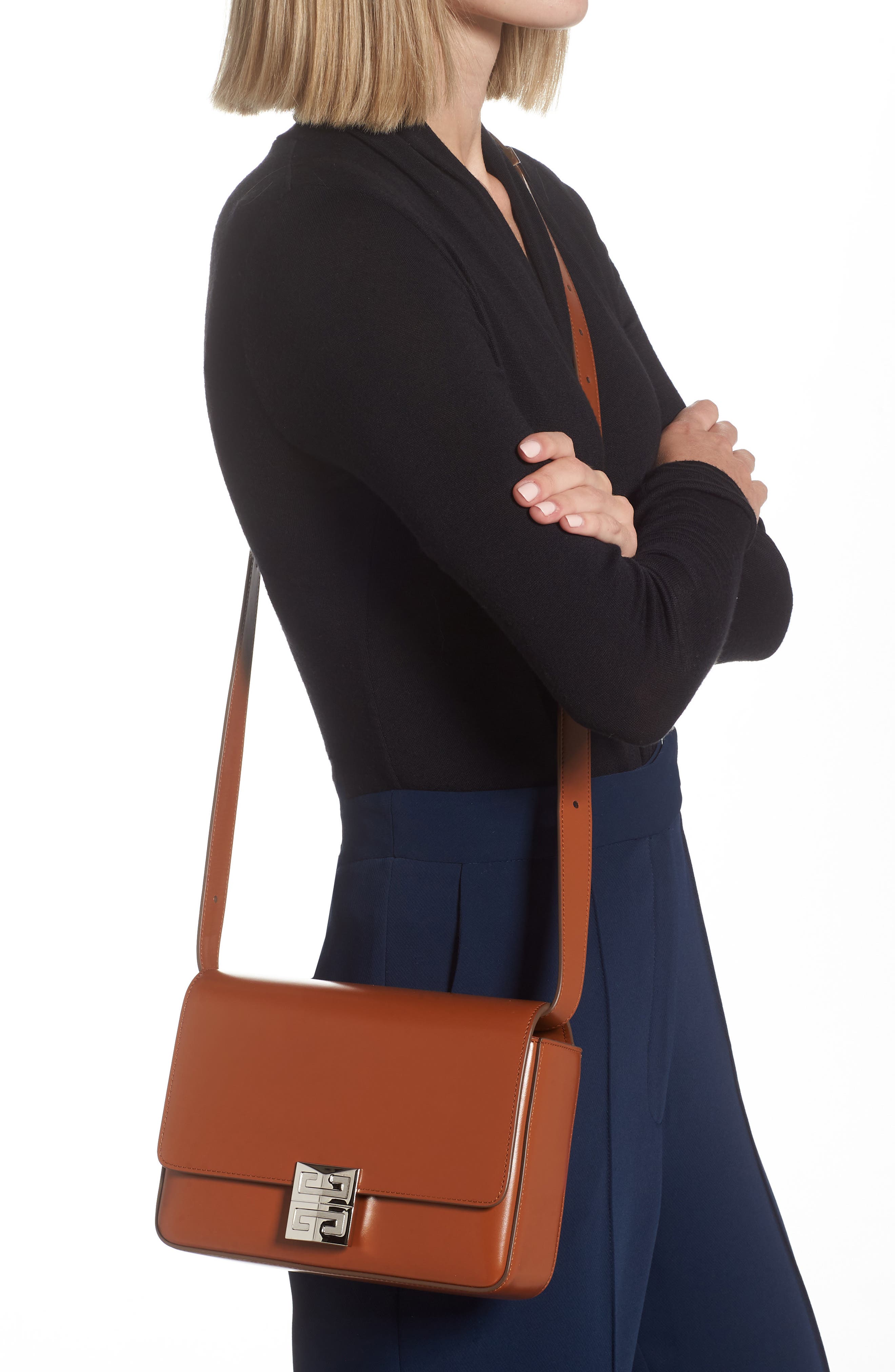 Givenchy Medium 4G Leather Crossbody Bag, Alternate, color, 