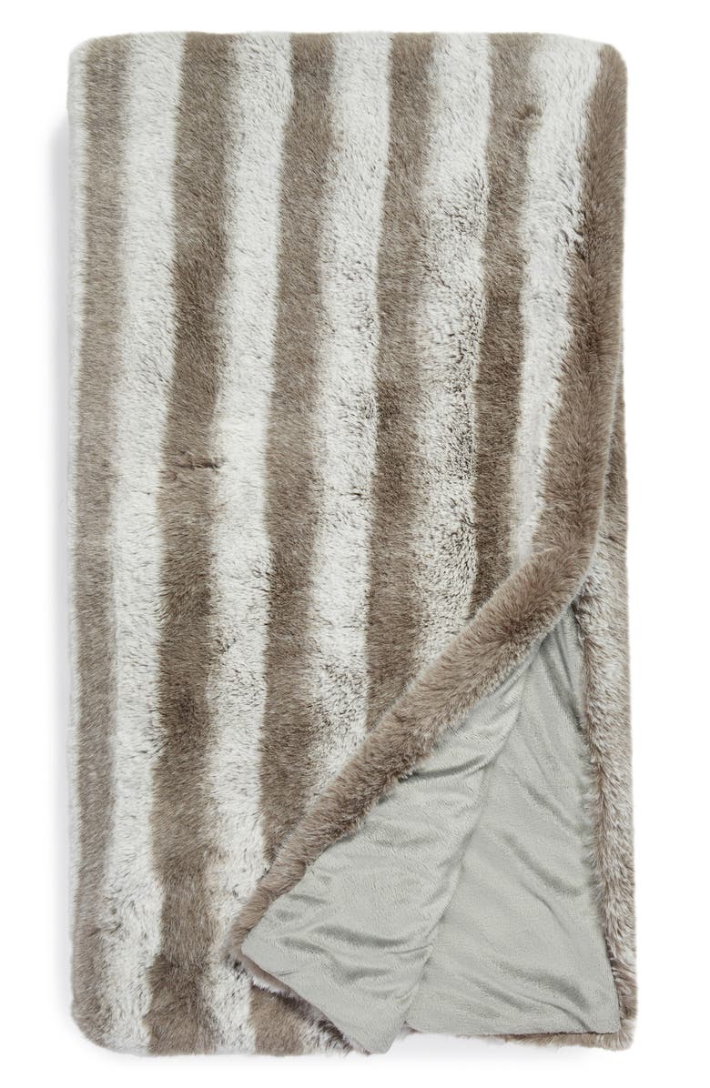 Nordstrom Tipped Faux Fur Throw Blanket, Main, color, 
