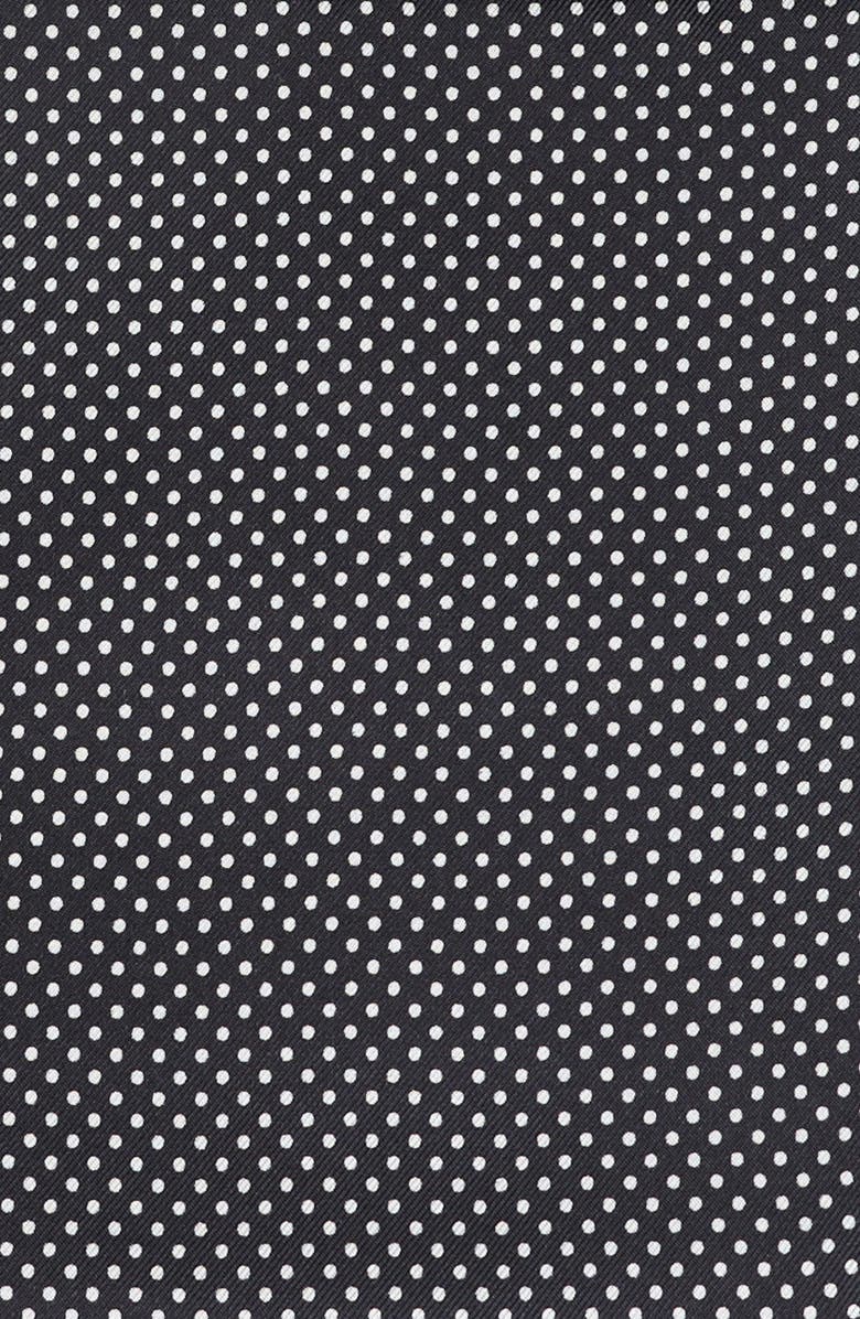 Eton Dot Silk Pocket Square, Alternate, color, Black