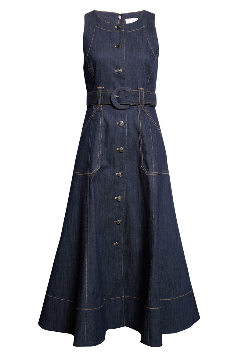 Cezanne Denim Midi Dress, Alternate, color, INDIGO