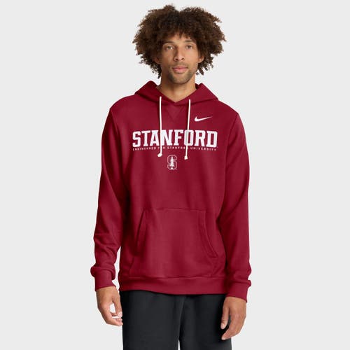 Nike Cardinal Stanford Cardinal 2025 Sideline Standard Issue Dri-fit Hoodie In Burgundy