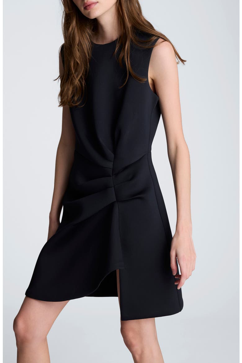 Drape Pleated Sleeveless Dress, Alternate, color, BLACK