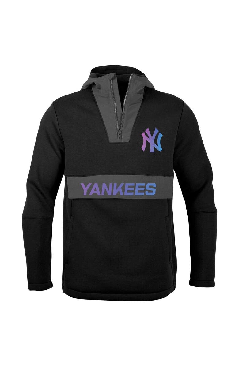 LEVELWEAR Men's Levelwear Black New York Yankees Ruckus Quarter-Zip Hoodie, Main, color, Black