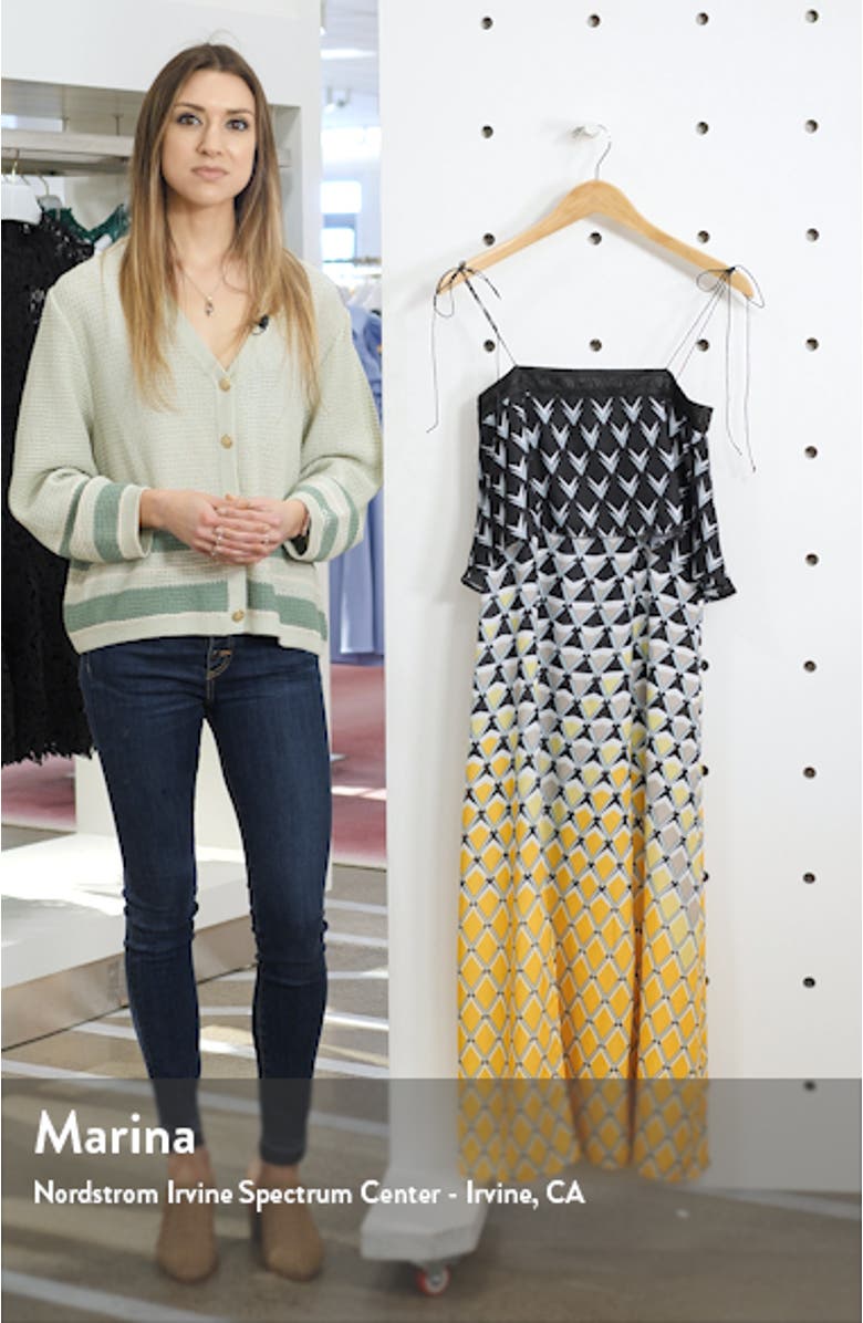 Frenta Ombré Geo Print Popover Midi Sundress, sales video thumbnail