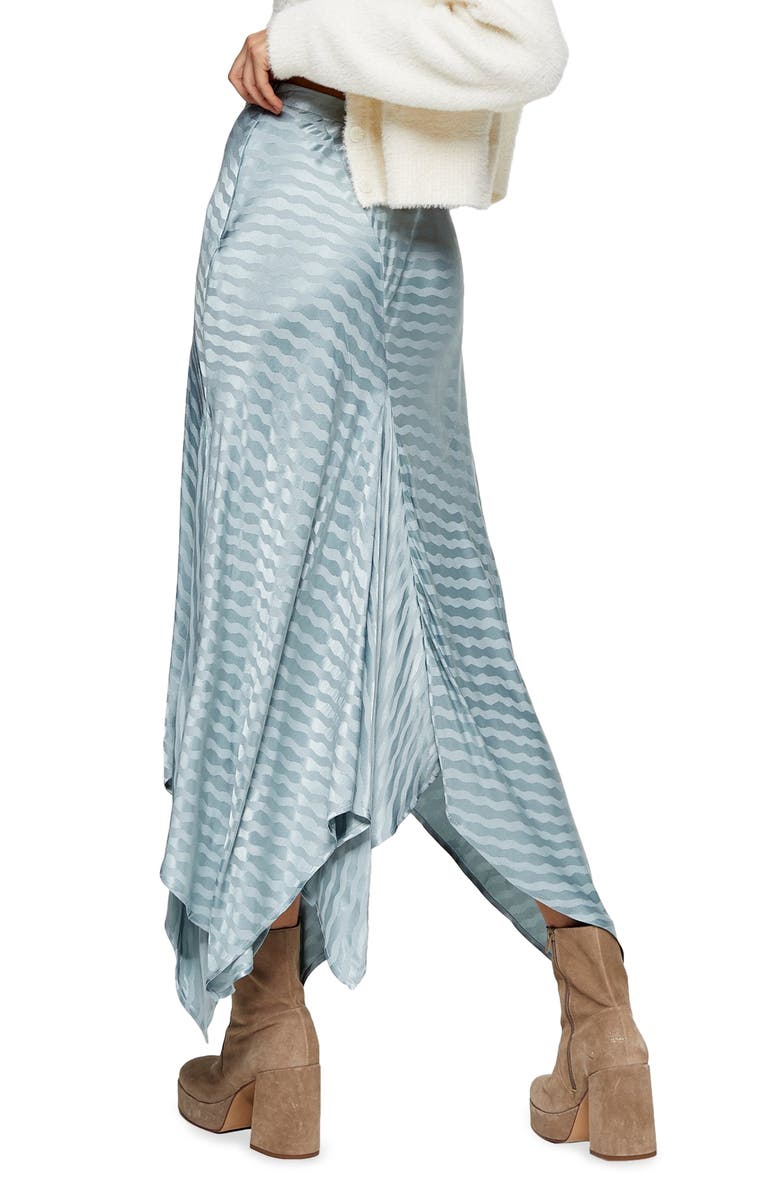 Topshop Jacquard Hanky Hem Skirt, Alternate, color,