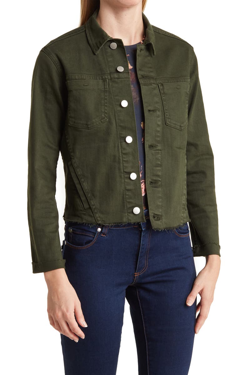 L'AGENCE Janelle Raw Cut Slim Denim Jacket, Main, color,