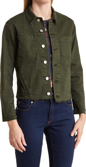 L'AGENCE Janelle Raw Cut Slim Denim Jacket | Nordstrom