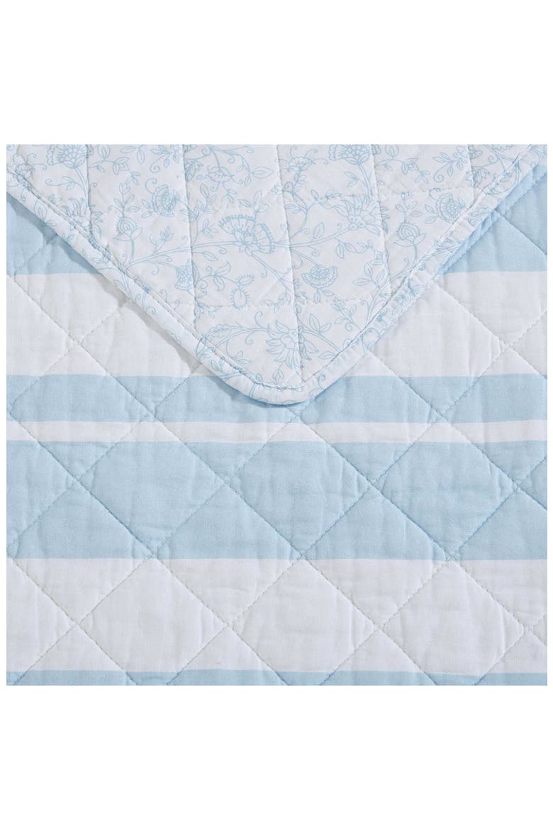 Seafront Stripe Reversible Cotton Quilt Set, Alternate, color, BLUE SEAFRONT STRIPE