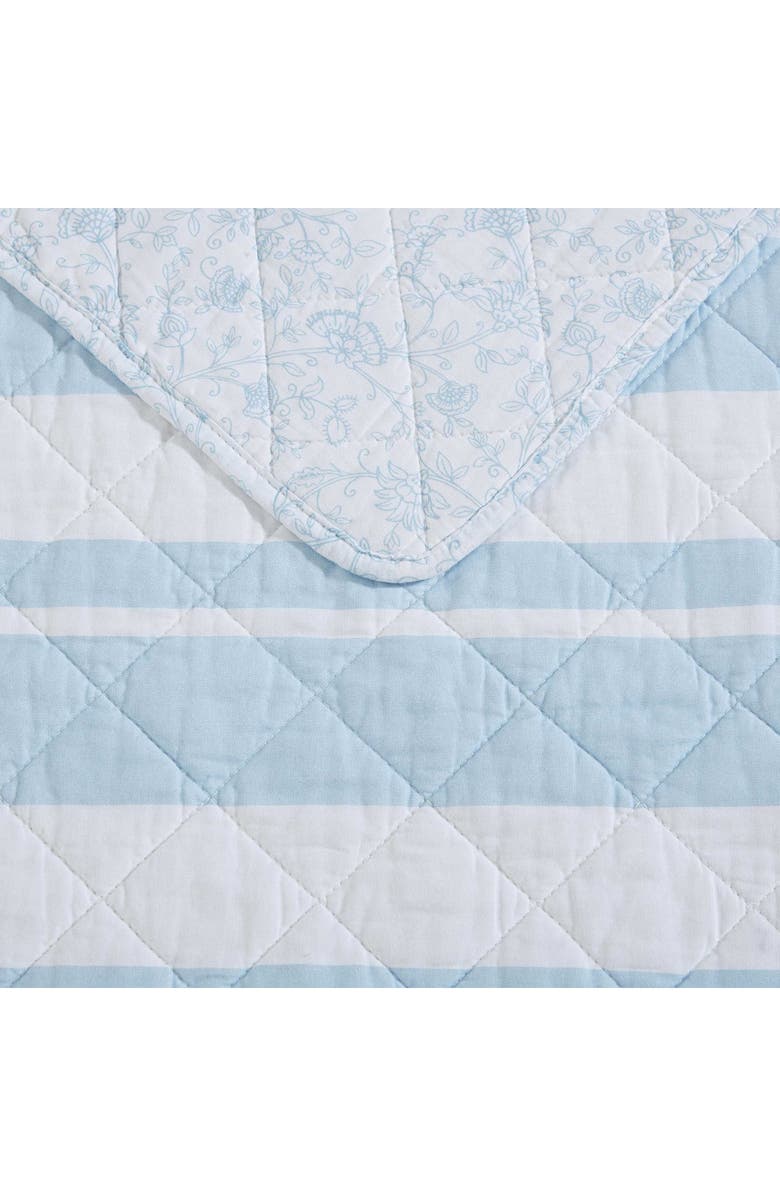 Nautica Seafront Stripe Reversible Cotton Quilt Set, Alternate, color, Blue Seafront Stripe