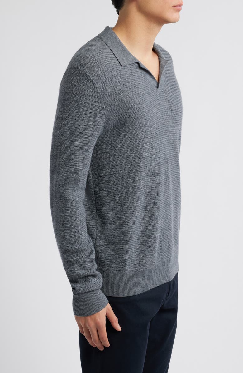 Vince Johnny Collar Wool Polo Sweater, Alternate, color, 