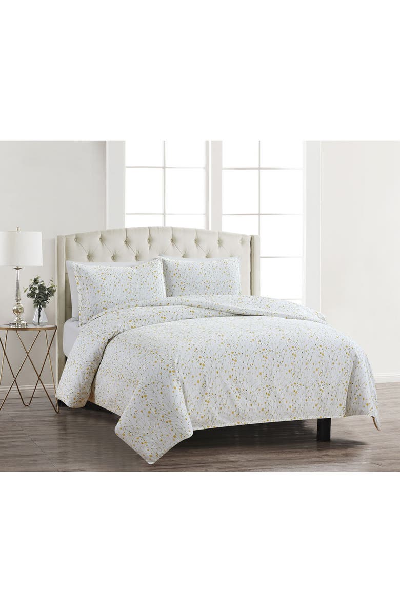 MELANGE HOME Yellow Buttercup 400 Thread Count 100% Cotton Duvet Cover Set, Alternate, color, Yellow