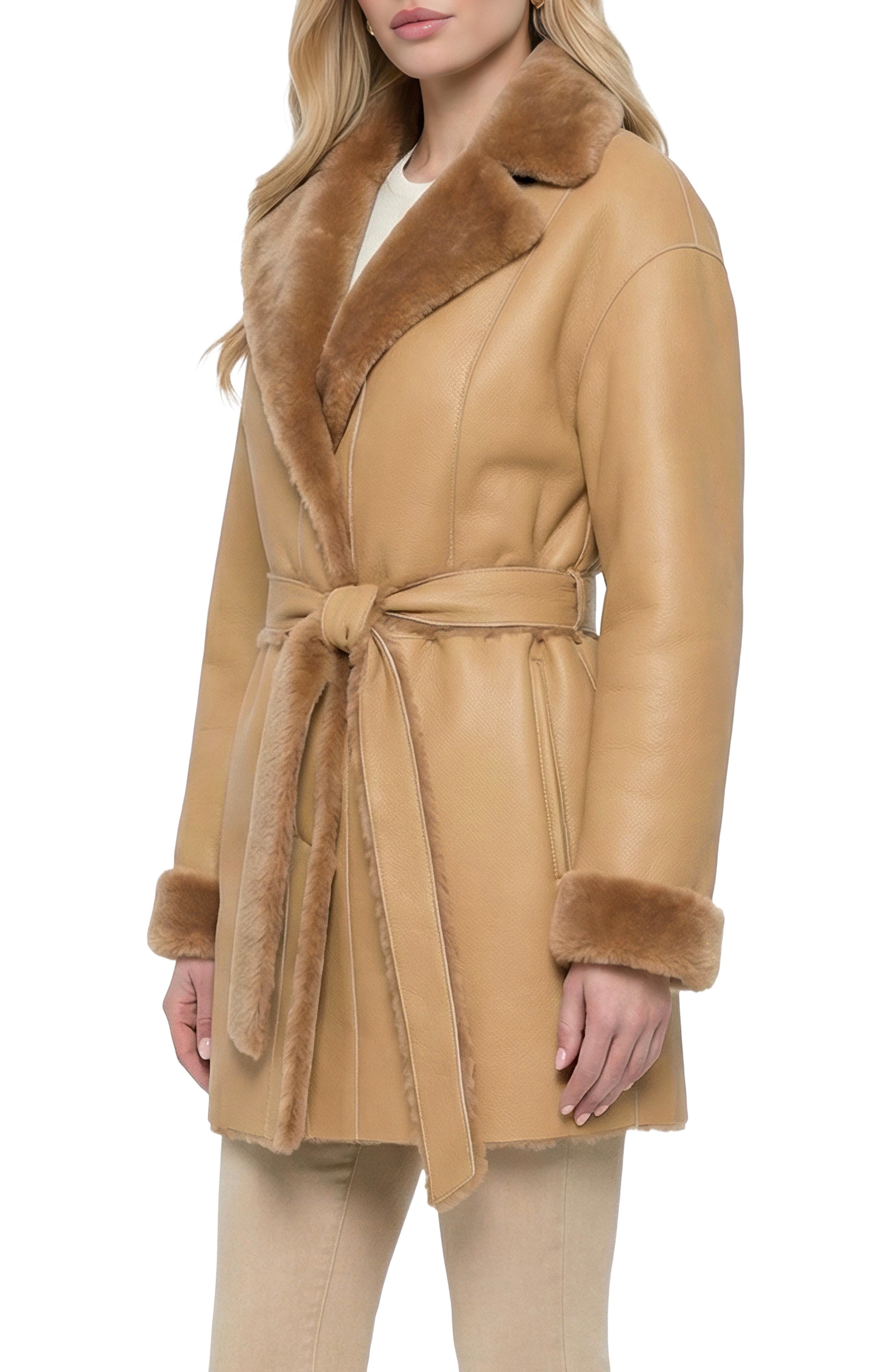Merino Genuine Shearling Stroller, Belt - image 4