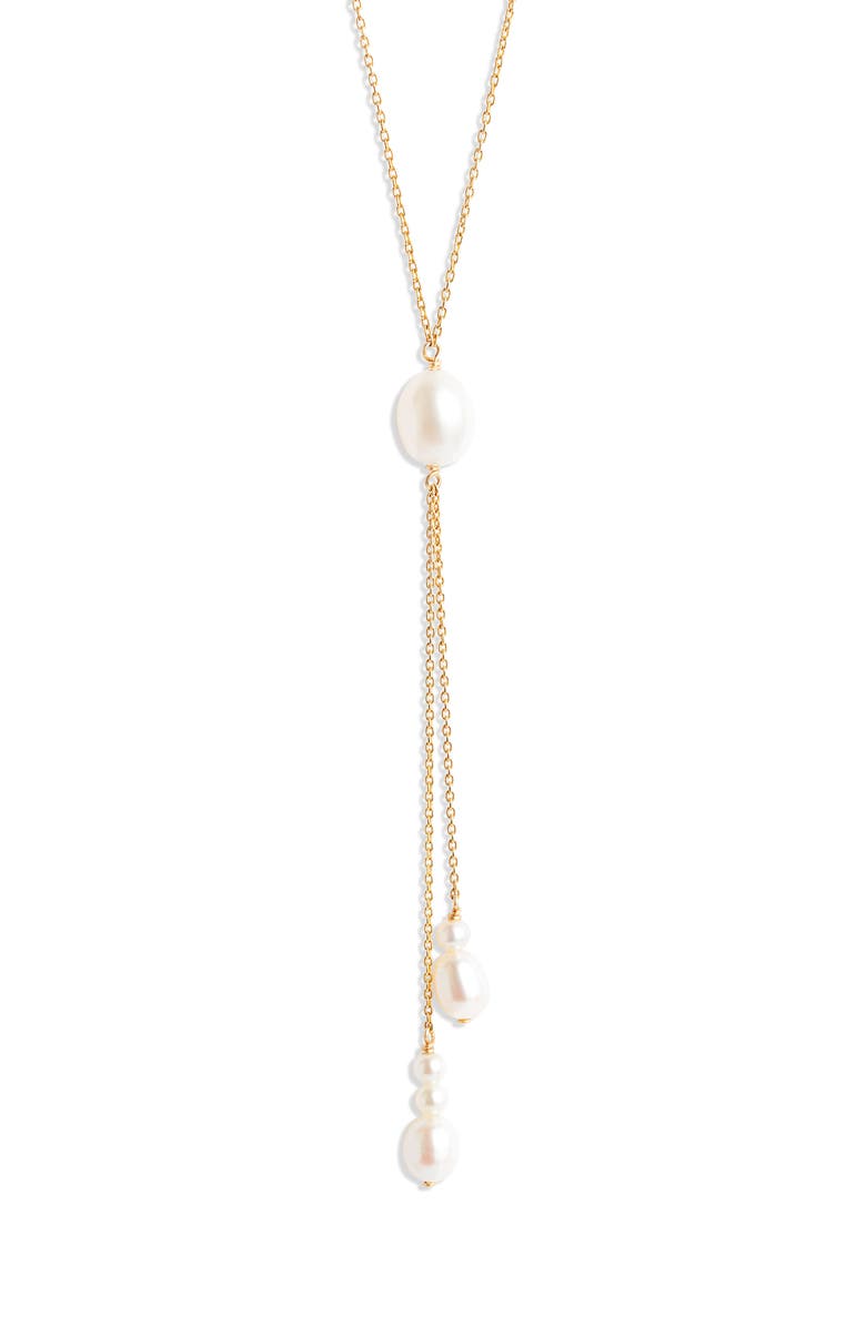 Poppy Finch Cultured Pearl Y-Necklace, Main, color, 