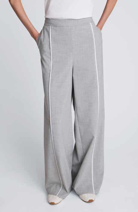 Kenneth Cole Piping Detail Wide Leg Pants
