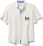 Tommy Bahama Deck the Palms Short Sleeve Silk Button-Up Shirt