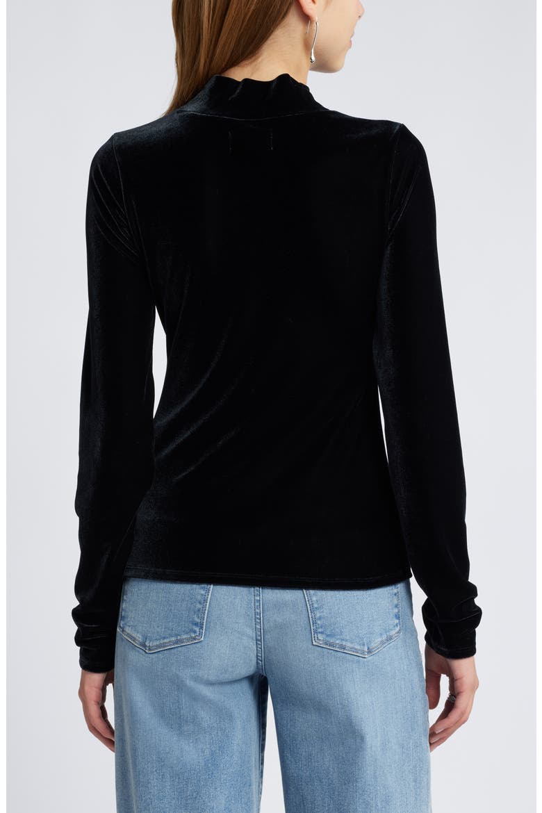 Long Sleeve Velvet Top, Alternate, color, BLACK