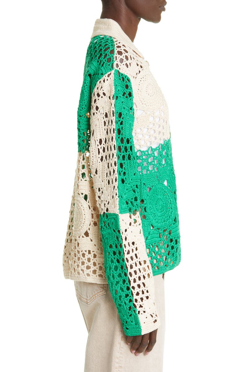 Bode Duotone Crochet Overshirt, Alternate, color,