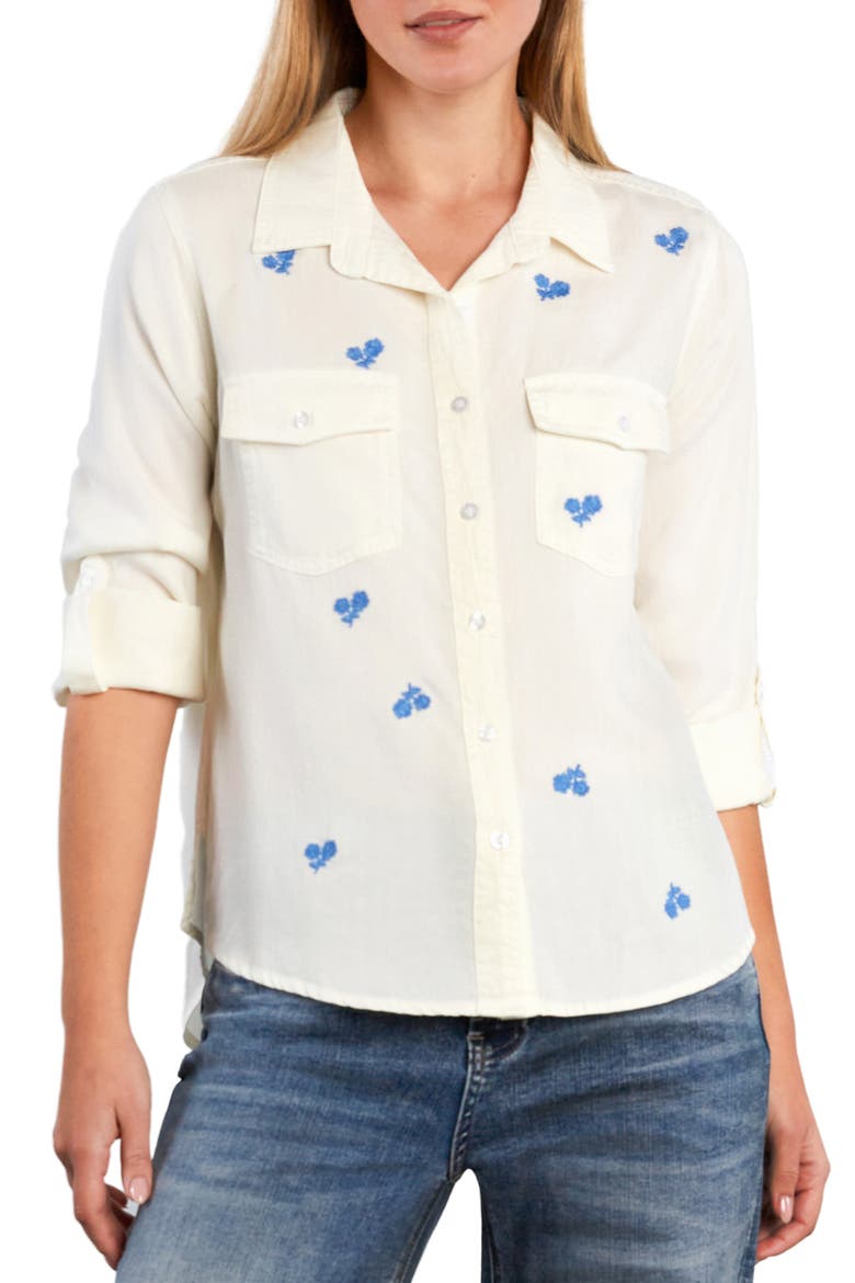 Moonlit Meadow Button-Up Shirt, Main, color, WHITE LILY