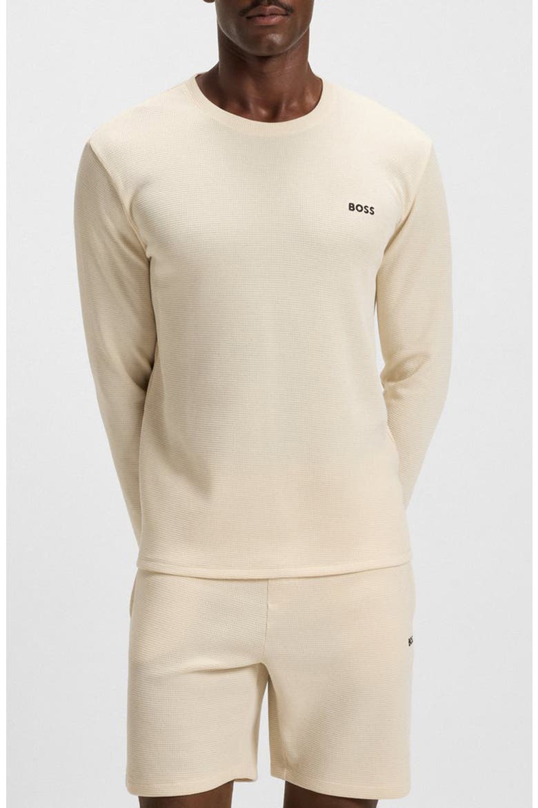 Waffle Knit Long Sleeve Lounge T-Shirt, Main, color, IVORY