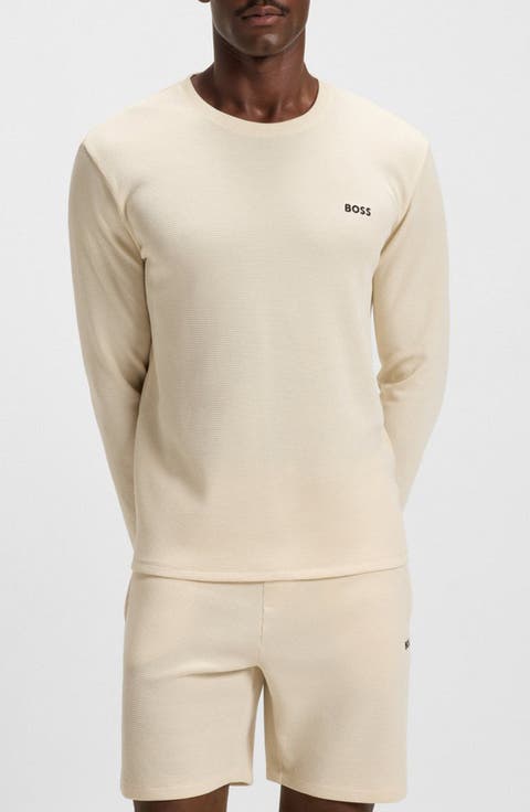 Waffle Knit Long Sleeve Lounge T-Shirt