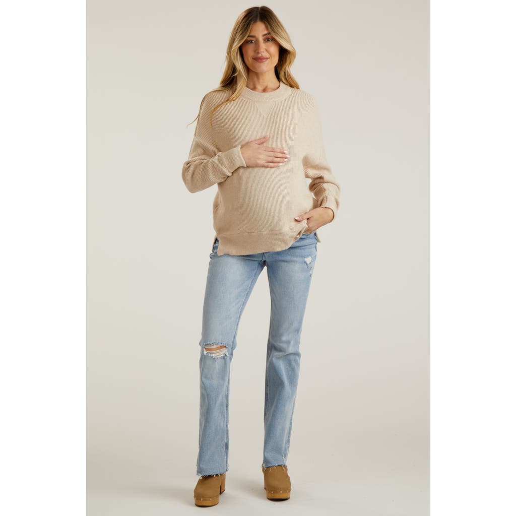 Pinkblush Blue Distressed Bootcut Maternity Jeans