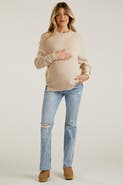 PinkBlush Blue Distressed Bootcut Maternity Jeans