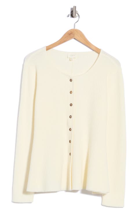 Scoop Neck Peplum Cardigan