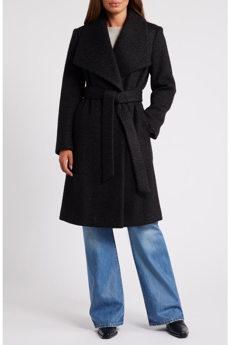 Longline Wrap Coat, Main, color, BLACK