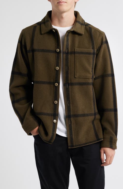 Alex Crane Park Wool Overshirt In Green
