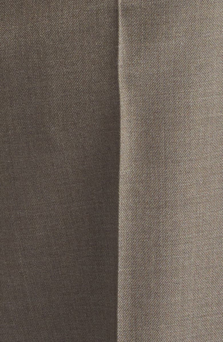 Saint Laurent Wool Straight Leg Pants, Alternate, color, Taupe Chine