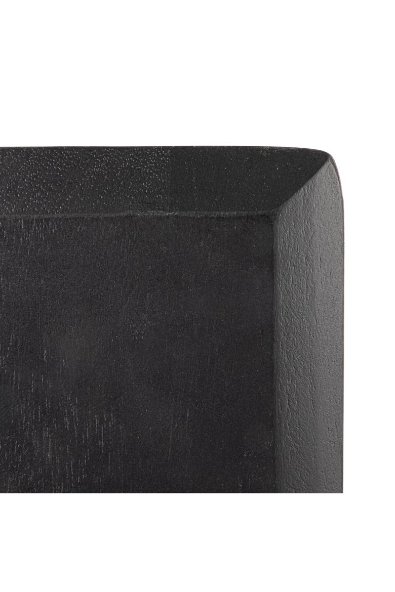 Acacia Wood Cheese and Cutting Board with Round Opening on Handle, Black, Alternate, color, Black