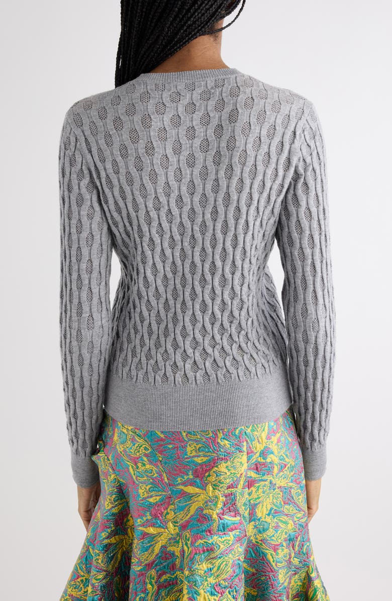 Dries Van Noten Tanguy Textured Merino Wool Cardigan, Alternate, color, Grey