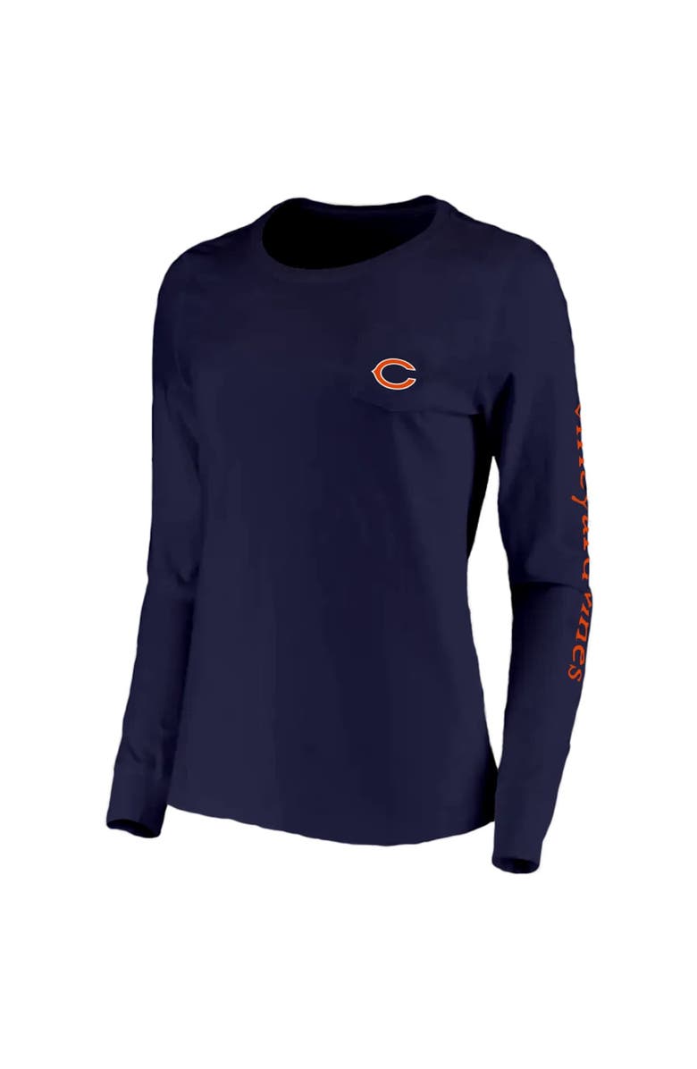 vineyard vines Women's Vineyard Vines Navy Chicago Bears Helmet Long Sleeve T-Shirt, Alternate, color, 