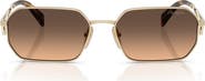 Prada 58mm Gradient Rectangular Sunglasses