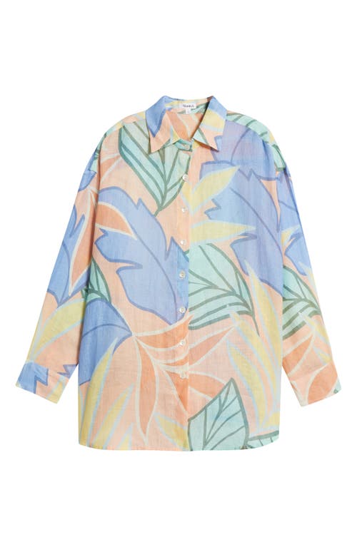 Vitamin A ® Playa Oversize Linen Cover-up Shirt In Multi