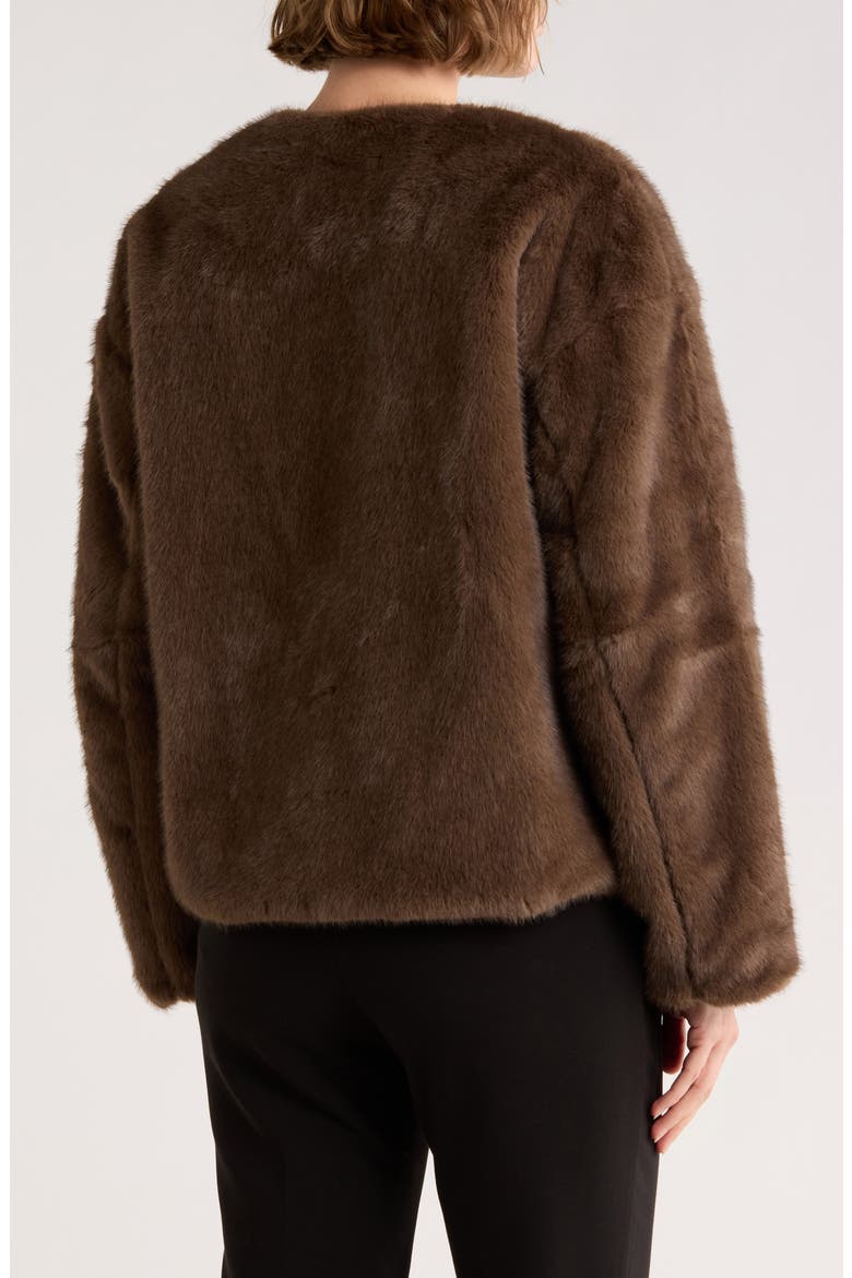 Faux Fur Coat, Alternate, color, CHOCOLATE