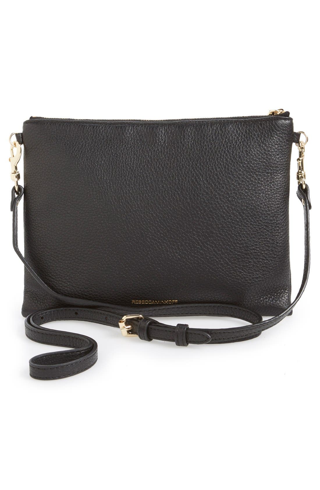'Jon' Studded Convertible Crossbody Bag, Alternate, color, BLACK/ LIGHT GOLD HRDWR