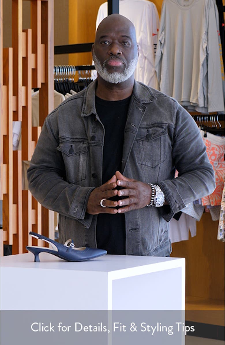 Marilyn Slingback Pointed Toe Kitten Heel Pump, sales video thumbnail