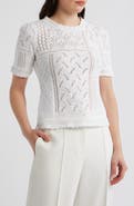 Elie Tahari Lily Cotton Pointelle T-Shirt