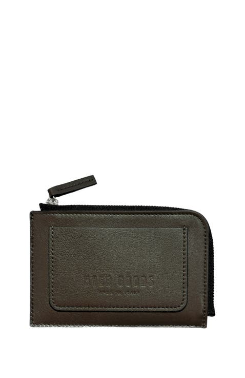 Upcycled Italian Leather Zip-Around Card Wallet