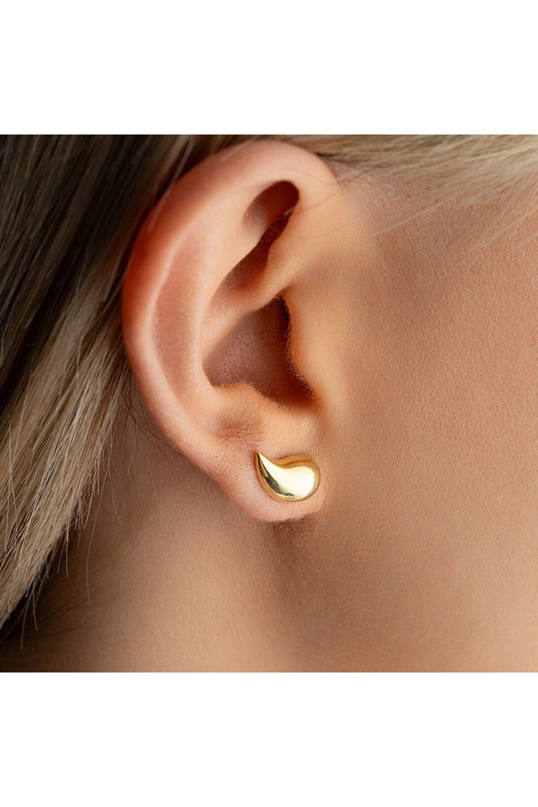 Pear Teardrop Earrings in Sterling Silver, Alternate, color, Gold